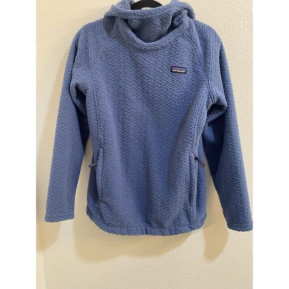 Patagonia Tops - Patagonia Diamond Capra Fleece Hoodie Blue Pullover Hoodie Women's Medium
